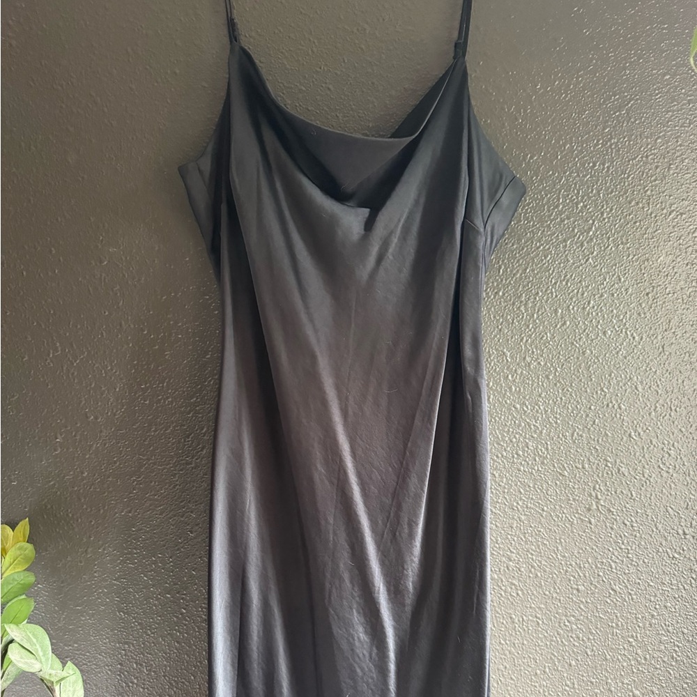 Classic black slip dress